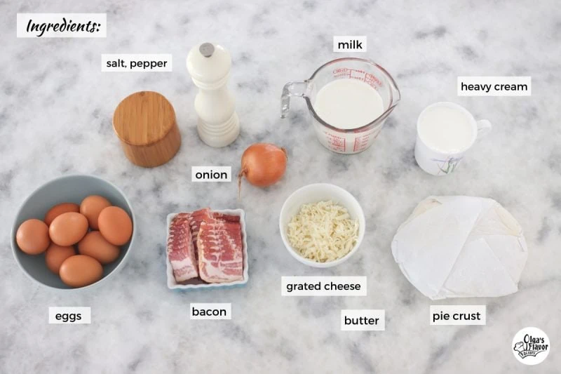 Ingredients for Quiche Lorraine