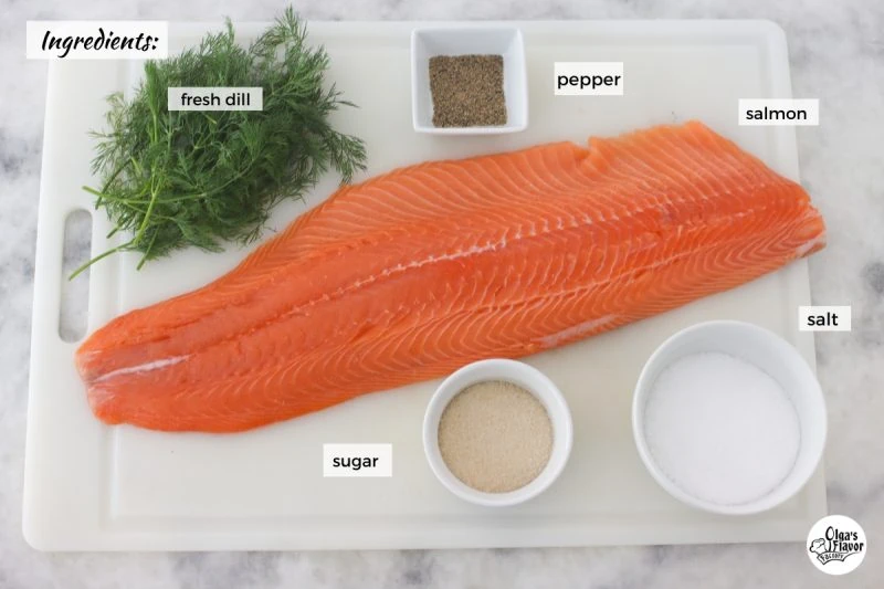 Ingredients for Salmon Gravlax