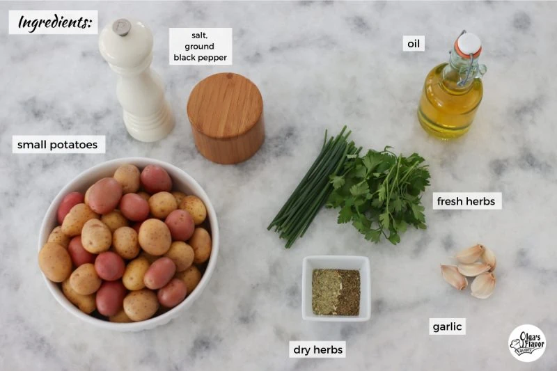 Ingredients for Roasted Smashed Potatoes