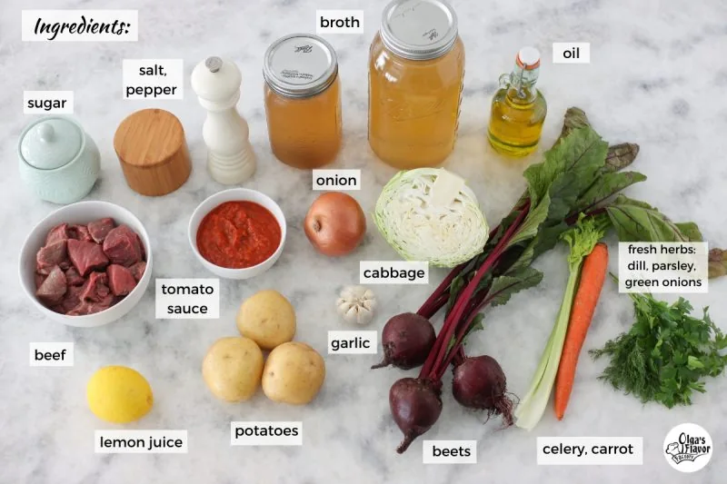 Ingredients For Borsch