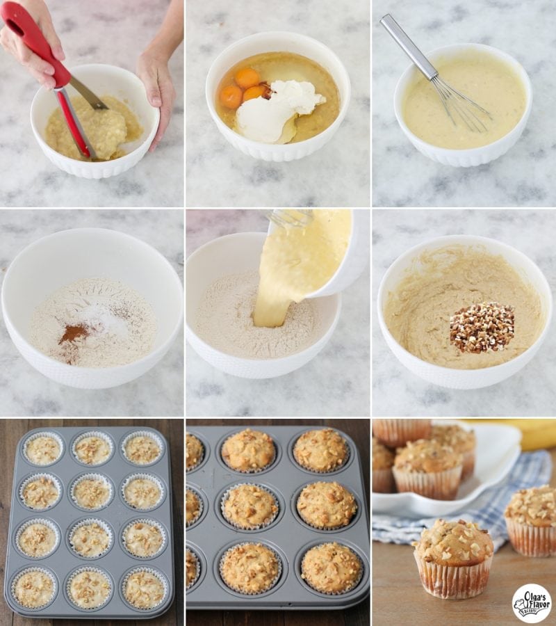 How to make Banana Walnut Muffins tutorial