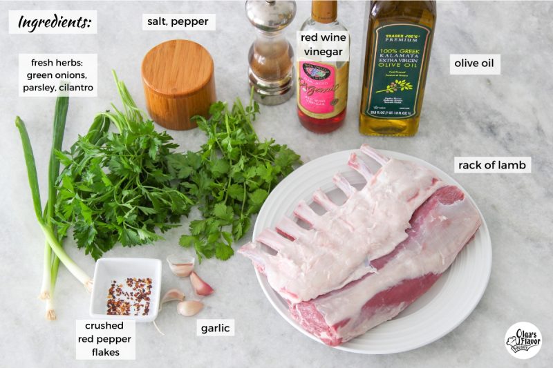 Ingredients for grilled lamb chops