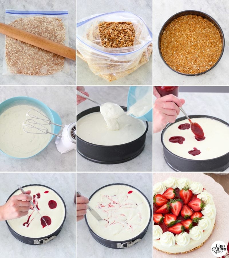 How to make an ice cream cake with strawberries tutorial