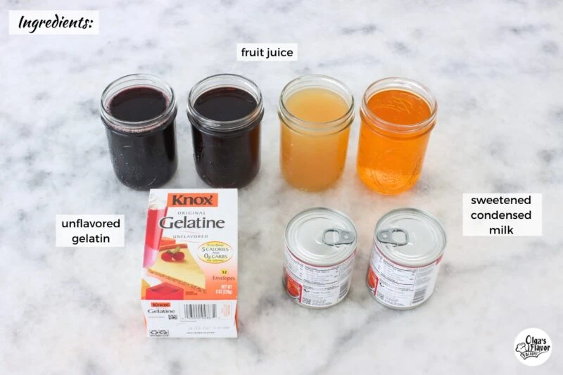 Ingredients for Layered Rain Jello